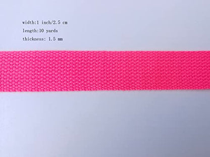 1 Inch Cotton Webbing 10 Yards Cotton Strap for Tote Canvas Bags Crafts Sewing (2075 Hot Pink) - color: 2075 Hot Pink
