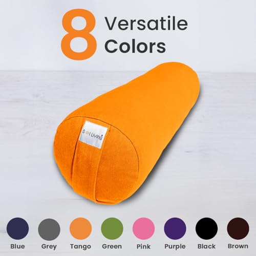 Pranayama Yoga Bolster Meditation Pillow - color: Tango, size: Cylindrical 26" x 8"