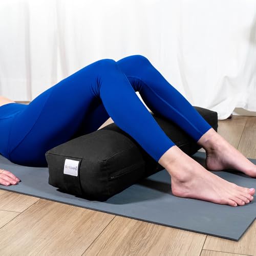 Pranayama Yoga Bolster Meditation Pillow - color: Black, size: Rectangular 26" x 8" x 5"