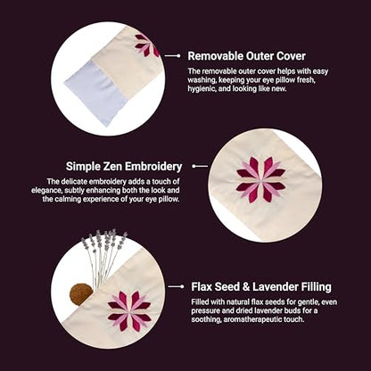 Tharie Organic Cotton Aromatherapy Eye Pillow with Flaxseed & Lavender, Hot & Cold Use, 23 x 13 cm