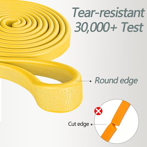 PROIRON Resistance Bands Pull Up Bands Comfortable Exercise Bands Anti-Slip Workout Bands for Pull up Dip Squat Gym Workout Physical Therapy Stretch Bands for Men & Women,Length 81.89in - color: #2 Yellow 25-65LBS, size: Upgraded