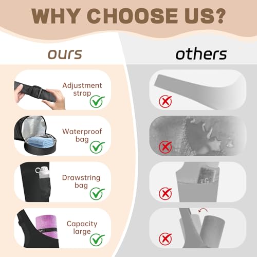 Yoga Mat Bag, Yoga Mat Carrier Fits Most Size Mats, Multi-Functional Tote With Pockets