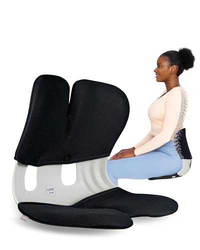 curble Grand Cover Set – Ergonomic Back Support, Washable & Detachable Cushion Cover Grand (Black) - color: Set Black