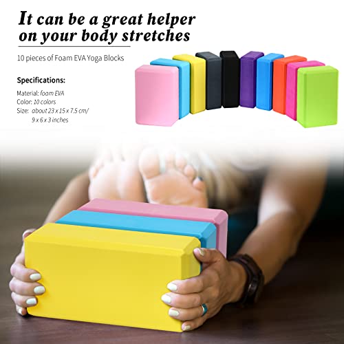 20 Pcs Foam EVA Yoga Blocks Lightweight Yoga Bricks Non Slip Supportive Foam Blocks Prop Accessories for, Pilates, Stretching and Meditation, Women Men Yogi Beginners (Multicolor)