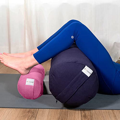 Pranayama Yoga Bolster Meditation Pillow - color: Pink, size: Cylindrical 14" x 6"