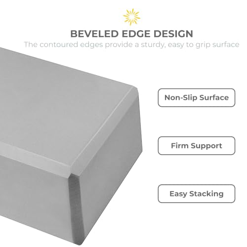 Bulk 4in Foam Yoga Blocks, 6 Pack - color: Cool Gray