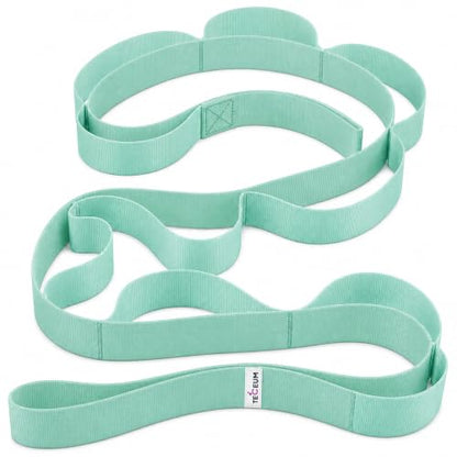 TECEUM Stretching Strap with 10 Loops for Physical Therapy & Rehab - color: Light Green, size: Polypropylene 1.5” W - 10 Loops