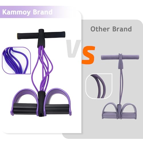 6-Tubes Tension Rope, Multifunction Elastic Yoga Pedal Puller Resistance Band, Natural Latex Tension Rope Fitness Equipment, for Abdomen, Waist, Arm, Leg Stretching Slimming Training - color: Purple