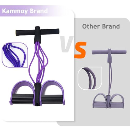 6-Tubes Tension Rope, Multifunction Elastic Yoga Pedal Puller Resistance Band, Natural Latex Tension Rope Fitness Equipment, for Abdomen, Waist, Arm, Leg Stretching Slimming Training - color: Purple