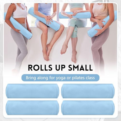 Breling 4 Pack 72" x 24" Hot Yoga Towel Non Slip Microfiber Mat Towel Sweat Absorbent Soft Pilates Mat Essentials for Hot Yoga Pilates Exercise(Blue) - color: Blue