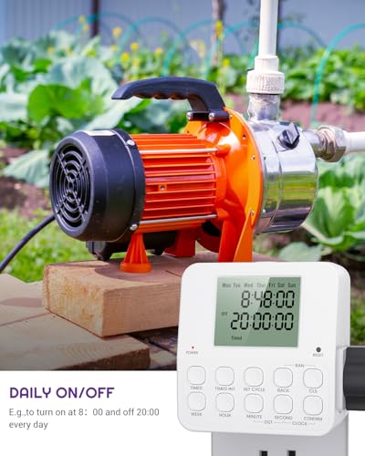 NEARPOW Dual Digital 7 Day Programmable Timer Outlet, Infinite Repeat Cycle - size: 1 Pack