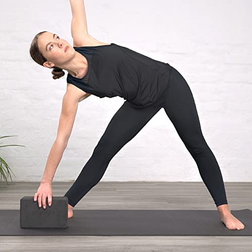 MYGA Yoga Block,Lightweight EVA Foam Yoga Brick,High Density Non-Slip Block for Yoga Poses, Pilates, Balance and Flexibility - color: Black, size: One Size (Pack of 2)