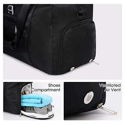 Ceneda 20" Gym Bag for Women with Wet Pocket & Shoe Compartment, Lightweight Duffel Waterproof Carry On Duffle for Travel, Yoga, Overnight (Black) - color: Black