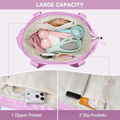 WLLWOO Thick Yoga Mat Bag Women Gym Tote Breathable Mesh Holder Wet Pocket - color: Purple