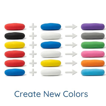 BOHS Foam Clay, 5 Primary Colors, Air Dry Modeling Clay, 1.1 lb | Color mixing; crack-free finish; crumb-free workspace; resealable bags; EVA and polystyrene foam, glass and metal details