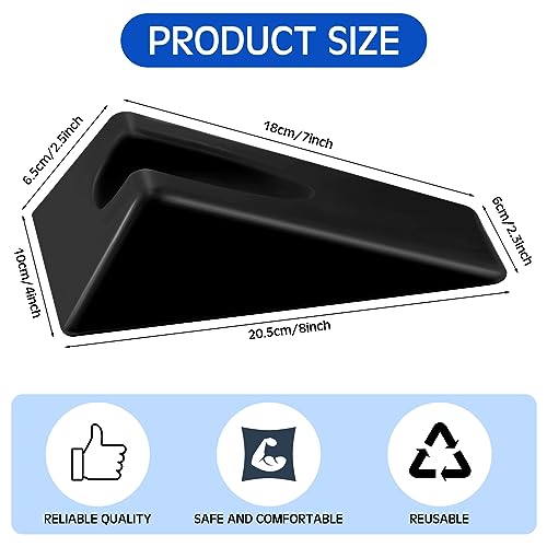 Suzile Mobilization Wedge 7.9 x 4.1 x 2 Inch Triangle Therapy Non Slip Silicone Wedge Pillow Sturdy Support for Relieve Spinal Pain Rehabilitation Tool(Black) - color: Black