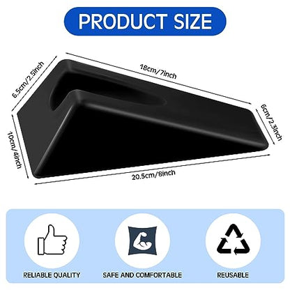 Suzile Mobilization Wedge 7.9 x 4.1 x 2 Inch Triangle Therapy Non Slip Silicone Wedge Pillow Sturdy Support for Relieve Spinal Pain Rehabilitation Tool(Black) - color: Black