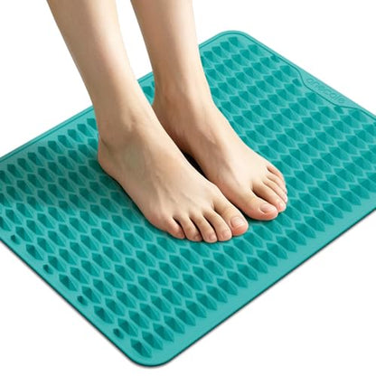 Acupressure Mat for Foot Massage, Silicone Foot Reflexology Mat | Portable Feet Mat for Plantar Fasciitis Relief and Muscle Relaxation - color: Green