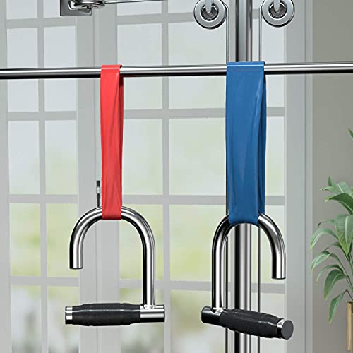 Upgrated Pull Up Assistance Resistance Bands Handles, Unique Steel Stretch Elastic Exercises Band Attachment Handles with Rubber for Pull-up Bars Workouts Home Gym