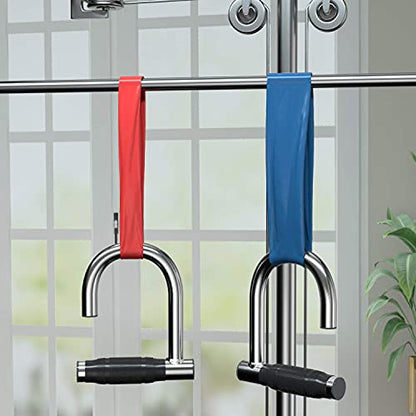 Upgrated Pull Up Assistance Resistance Bands Handles, Unique Steel Stretch Elastic Exercises Band Attachment Handles with Rubber for Pull-up Bars Workouts Home Gym