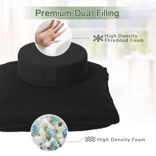 Meditation Cushion, 32x32inch Meditation Floor Pillow for Adults - color: Black