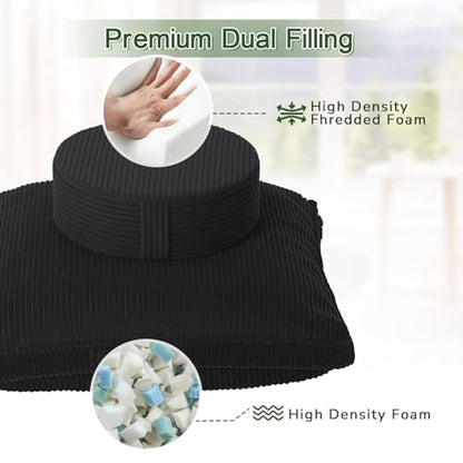 Meditation Cushion, 32x32inch Meditation Floor Pillow for Adults - color: Black