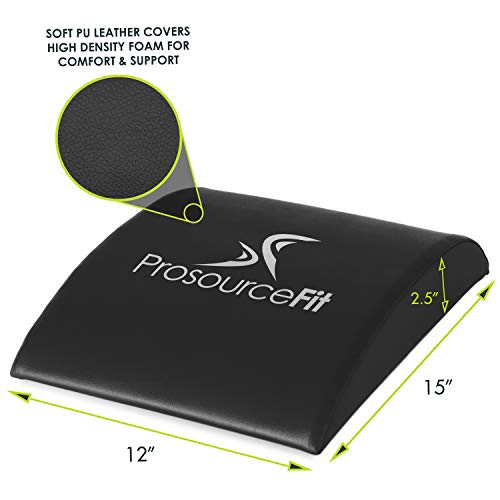 ProsourceFit Abdominal Ab Mat 15x12, High Density Core Trainer for Workouts, Conditioning, Posture Support, and Crunch Exercises; Home Fitness Equipment - color: Black