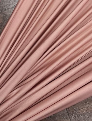 Premium Nylon Lulu Yoga Spandex Fabric - Ultra-Soft & Stretchy 4-Way Stretch Fabric by The Yard - Perfect for Activewear and Swimsuit Fabric, and More -1 Yard - 58 Inch Width (Dusty Rose) - color: Dusty Rose