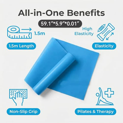 1.5M Resistance Band Elastic Stretch Band for Yoga Pilates and Strength Training - color: blue