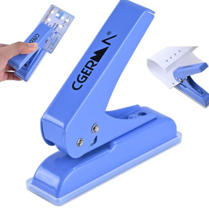 Single Hole Punch, 30 Sheet Capacity, Heavy Duty Paper Hole Puncher, 1/4" Hole Punches, 60% Labor Savings for for ID Cards, Chipboard Art Projects, Blue - color: Blue