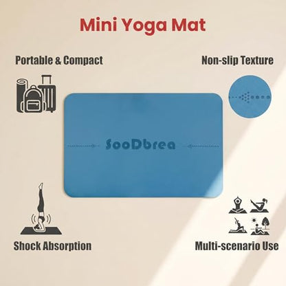 Mini Small Yoga Mat 23.6×15.7in 5mm Thin Portable Non-Slip Knee Pad