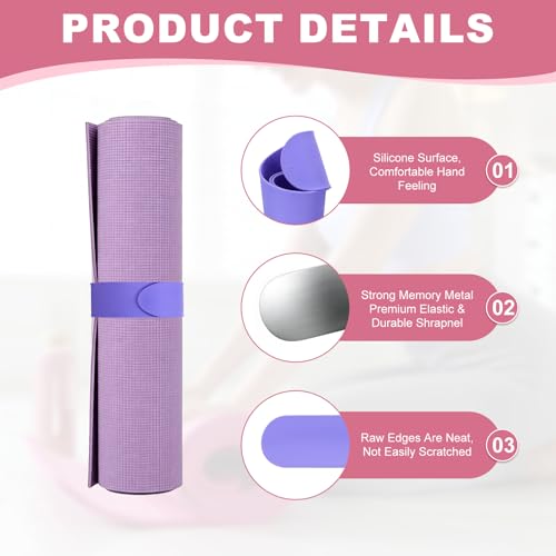 Yoga Mat Strap Slap Band, One Snap Yoga Mat Slap Band for Keep Mats Tightly Rolled Exercise Mat Sling Holder - color: Purple