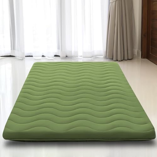 SCHNAUZER HOME Japanese Floor Mattress Futon Mattress Twin 3.5" Thick Green - color: Green, size: Twin( 80 x 39 )