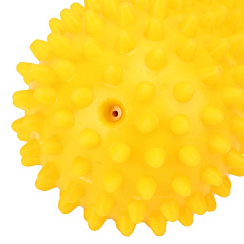 Drfeify Massage Ball, PVC Spiky Muscle Relaxation Ball for Pain Relief, with Strong Spikes for Fitness Yoga, Back Neck Feet (Yellow) - color: Yellow