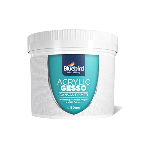 BLUEBIRD Heavy Gesso Primer for Acrylic Painting, White, 5.3Oz / 150 GM Full Tub, Gesso Surface Prep Medium For Acrylic Paint and Oil Paint - color: White, size: 5.3 Ounce (Pack of 1)