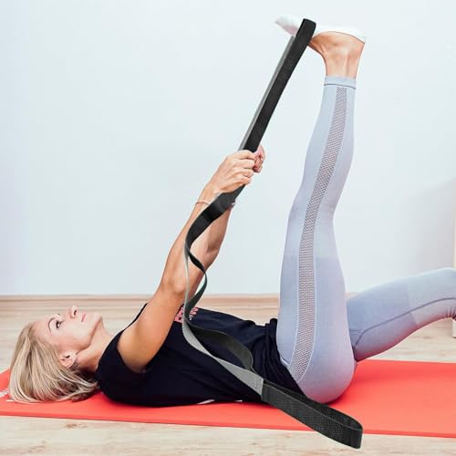 Stretch Strap 96 Inch, Yoga Stretching Strap for Mobility Training, Resistance Band for Yoga,Pilates (Red)