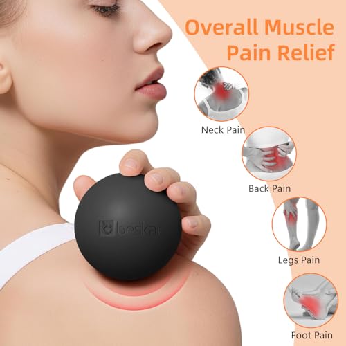 Massage Lacrosse Balls for Myofascial Release, Trigger Point Therapy - color: Black