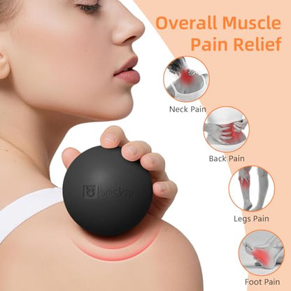 Massage Lacrosse Balls for Myofascial Release, Trigger Point Therapy - color: Black