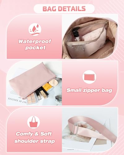 Smasrob Small Gym Bag with Yoga Mat Holder, Wet Pocket and a Separate Pouch - color: Pink