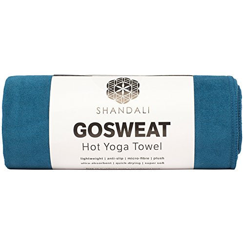 Shandali GoSweat Non-Slip Hot Yoga Towel with Super-Absorbent Soft Suede Microfiber in Many Colors, for Bikram Pilates and Yoga Mats. - color: Evening Blue, size: 72.00" x 26.50"