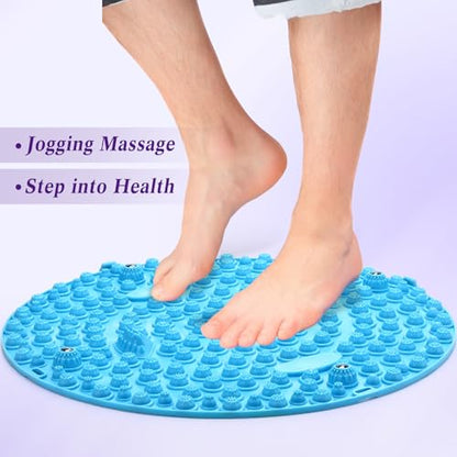 Threlaco 4 Pack Foot Massager Mat Foot Reflexology Pad with Magnetic Relaxation Massage Feet Pressure Point Pad Anti Fatigue Walk Stone Acupoint Mat Particle Portable Massage Tool(Mixed Colors) - color: Mixed Colors