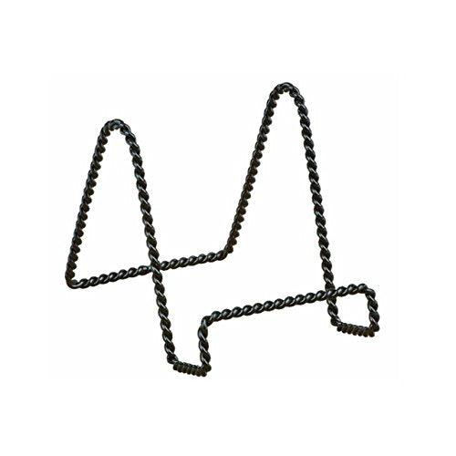 TRIPAR Decorative Twisted Wire Stand, Black Display (3 Inch Depth) Tabletop Easel Sleek & Modern Look - Perfect for Books, Plates, Photos & More - color: Black, size: 3 Inch