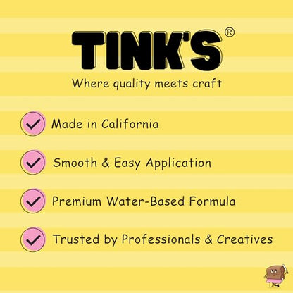 Tinks Screen Printing Ink - Yellow - 8 oz. | Water-Based Fabric Ink - Screen Printing, Stenciling, Tote Bags & Fabric Stamping - Non-Toxic, No Harsh Fumes - 8 oz. - color: Yellow
