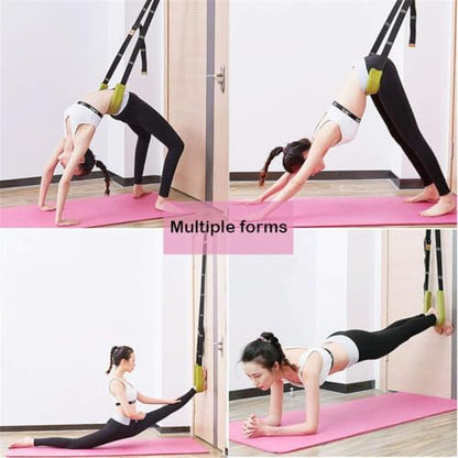 Back bend Assist Trainer - Improve Back and Waist Flexibility, Door Flexibility Stretching Strap, Home equipment for Ballet, Dance, Yoga, Gymnastics, Cheerleading, Splits - color: black
