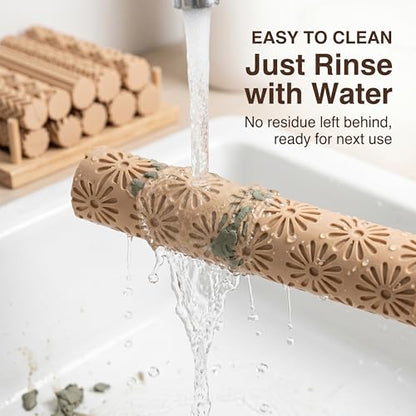Hokkieam Clay Texture Rollers, 10 PCS Plastic Polymer Clay and Pottery Tool | Create Textured Patterns on Polymer Clay and Pottery for Sculpting, Ceramics, DIY Crafts, and Creative Projects.