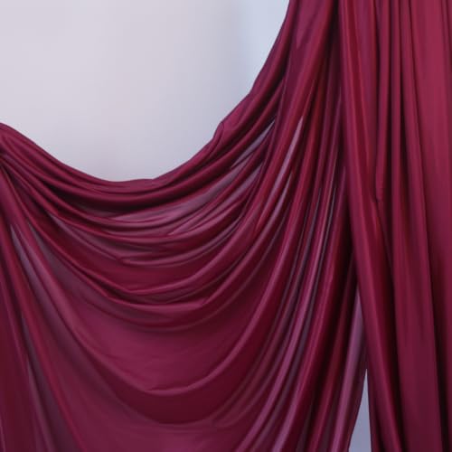 Aerial Yoga Hammock L:5M W:2.8M 5.5 Yards Aerial Pilates Silk Yoga Swing Set with 2000 Ibs Load Include Daisy Chain, Pose Guide - color: Wine Red