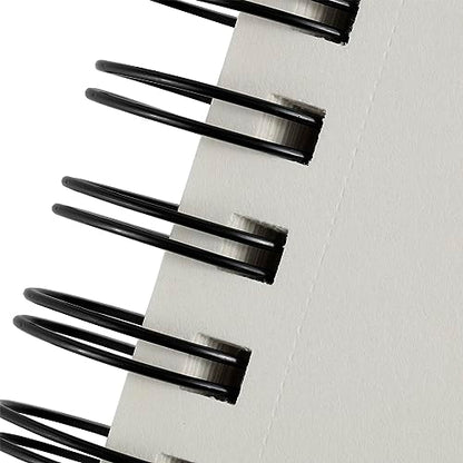 Creative Mark Double Wire Spiral Bound Field Sketch Book [160 Pages - 11 x 14], Black Embossed Leatherette Journal, Light Cream Acid-Free Paper, Perfect for Dry Media and Drawing - size: 11 x 14" - Single