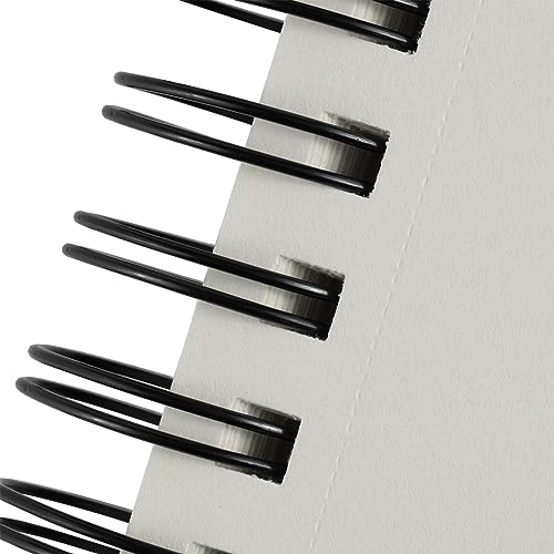 Creative Mark Double Wire Spiral Bound Field Sketch Book [160 Pages - 5 x 7], Black Embossed Leatherette Journal, Light Cream Acid-Free Paper, Perfect for Dry Media and Drawing - size: 5 x 7" - Single