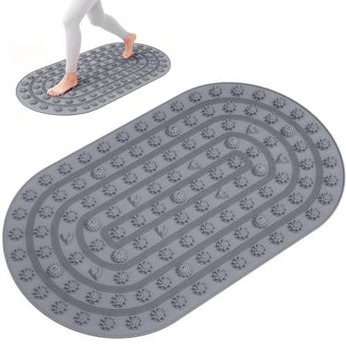 Foot Massage Mat Acupressure Board Large 30*17.7 In, Vynusio Silicone Reflexology Magnetic Therapy Acupuncture Jogging Feet Massage Pad Soft & Stiff Pressure Point for Beginner Yoga Home Office Grey - color: 30x17.7" Grey