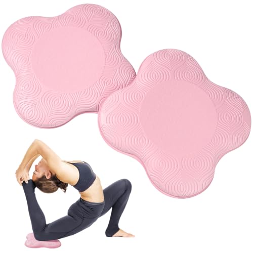 Yoga Knee Pads 2 Pack, Foam Kneeling Cushions - Non-Slip Pilates Knee Pad Cushion & Wrist Support - Portable Workout Knee Pads for Meditation, Kneeling, Balance, Floor, Pilates,Yoga - color: Pink
